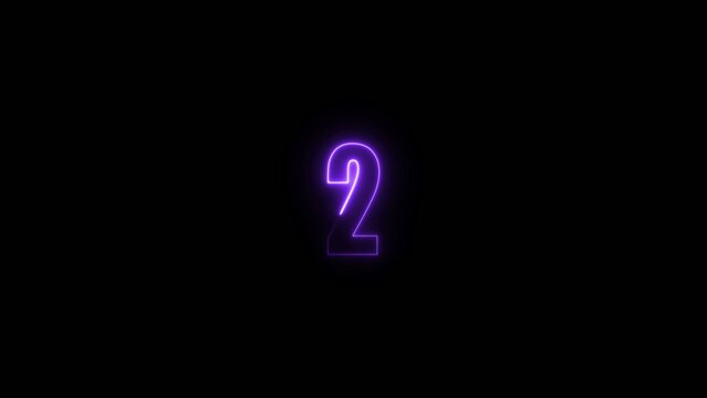 Large glowing neon purple number two on a dark Generate title without using the word "Title:" before it. background with soft light gradient