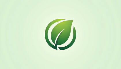 Green leaf in a circular design representing eco friendly, nature conservation, and sustainable energy