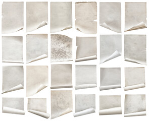 Set of Vintage Styled Roll Paper Sheets