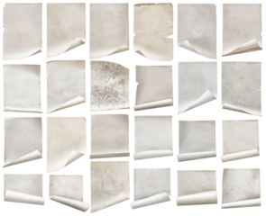 Set of Vintage Styled Roll Paper Sheets