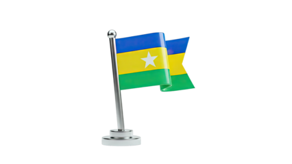 3D rendered flag of Togo on a silver pole