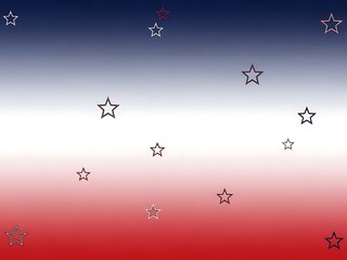 Shimmering star outlines against a patriotic red white and blue gradient background