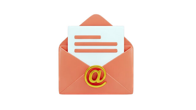 3D Email Icon with '@' Symbol