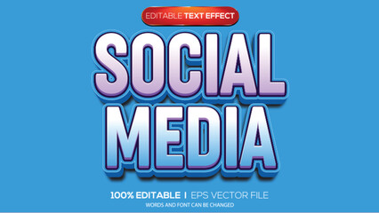 3d text effect social media theme