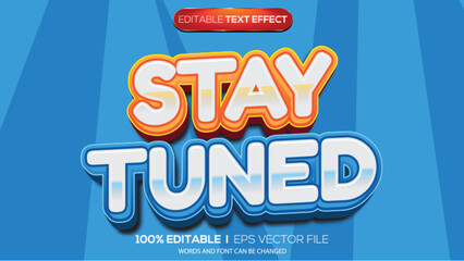 3d text effect stay tuned theme