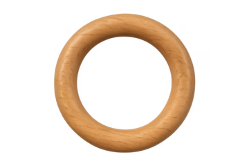 Wooden ring object with natural texture on transparent background