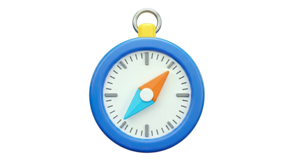 Blue Compass with Orange and Blue Needle