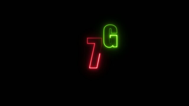 Neon outline of 7G with green and red glowing edges on a dark Generate title without using the word "Title:" before it. background
