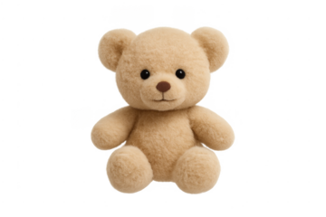 Teddy bear plush toy sitting, childhood comfort concept