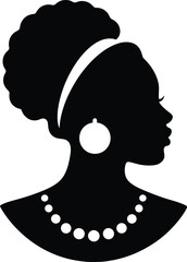 Afro Black Woman Silhouette Vector Celebrating Beauty, Strength, and Culture