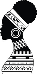 Afro Black Woman Silhouette Vector Celebrating Beauty, Strength, and Culture