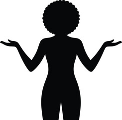 Modern Afro Black Woman Vector Illustration with Natural Hair and Confidence