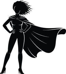 Afro Black Woman Silhouette Vector Celebrating Beauty, Strength, and Culture