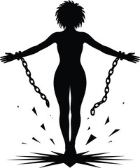 Afro Black Woman Silhouette Vector Celebrating Beauty, Strength, and Culture