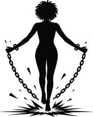 Afro Black Woman Silhouette Vector Celebrating Beauty, Strength, and Culture