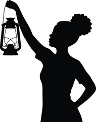 Afro Black Woman Silhouette Vector Celebrating Beauty, Strength, and Culture