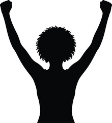 Afro Black Woman Silhouette Vector Celebrating Beauty, Strength, and Culture