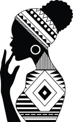 Afro Black Woman Silhouette Vector Celebrating Beauty, Strength, and Culture