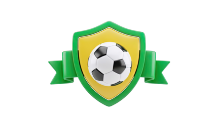 Football Crest Award with Soccer Ball and Ribbon