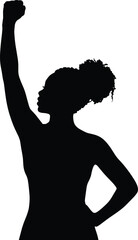 Modern Afro Black Woman Vector Illustration with Natural Hair and Confidence