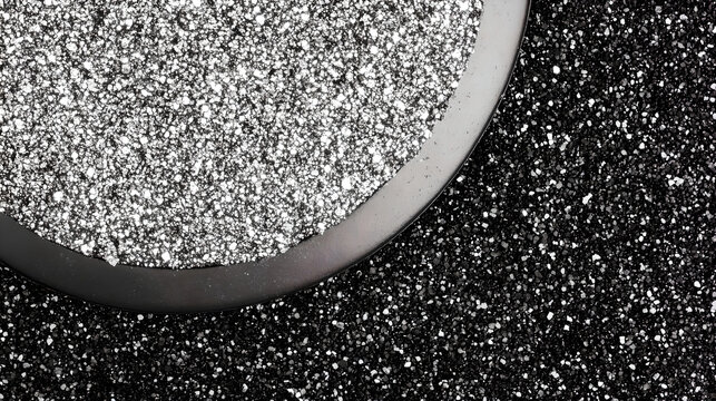 Raw molybdenum ore crystals on black shale with metallic reflections,showcasing strategic mineral resources and clean energy materials for industrial use.