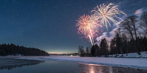 fireworks in the city