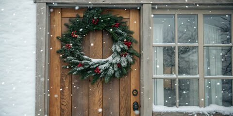 christmas wreath on the door
