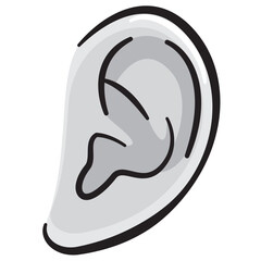 聴覚や健康をイメージした人間の耳のシンプルなベクターイラスト