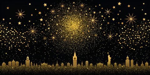 fireworks in the night sky