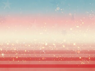 Abstract Patriotic Gradient Background with Shimmering Stars and Sparkles