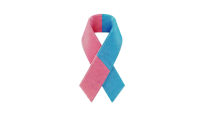Pink and Blue Ribbons Symbolizing Gender or Balance
