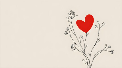 floral background with hearts