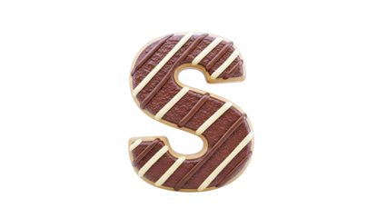 Letter S Cookie with Chocolate and Vanilla Icing
