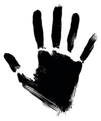 Grunge style illustration of a handprint depicting a textured mark for creative design projects