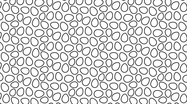 Black Easter eggs seamless pattern. Simple monochrome egg shapes repeating . Minimalist vector design for wrapping paper, textile, or holiday decor.