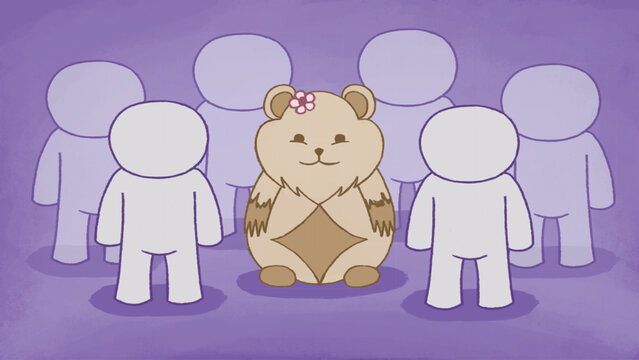 Quokka in a Crowd Illustration flat art animation mockup 