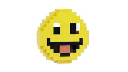 Pixelated Smiley Face with Tongue Out