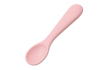 Pink baby feeding spoon for toddler mealtime