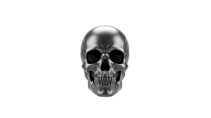 Black Skull, Realistic, Front View