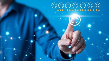 Customer experience rating with positive feedback and star selection
