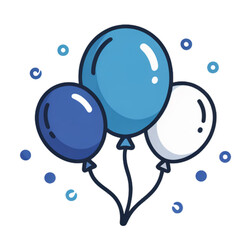 balloons on blue background