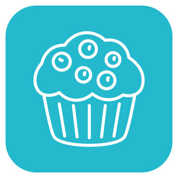 Berry Muffin icon vector image. Can be used for Brunch.