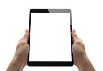 Hands holding a tablet 3d cutout png transparent background cutout png