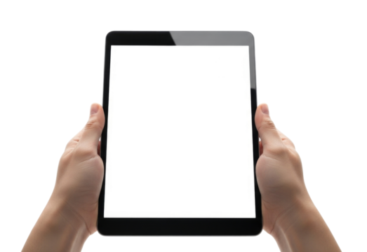 Hands holding a tablet 3d cutout png transparent background cutout png - Powered by Adobe
