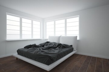 modern beddroom interior design. 3D illustration