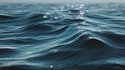 The vast expanse of a rippling ocean surface with shimmering sunlight, capturing the essence of the sea
