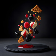 Levitating Molecular Berry Cheesecake