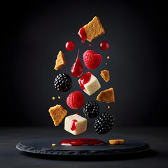 Levitating Molecular Berry Cheesecake