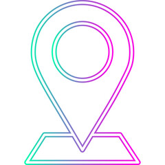 Pin Location Neon Icon