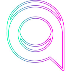 Pin Location Neon Icon